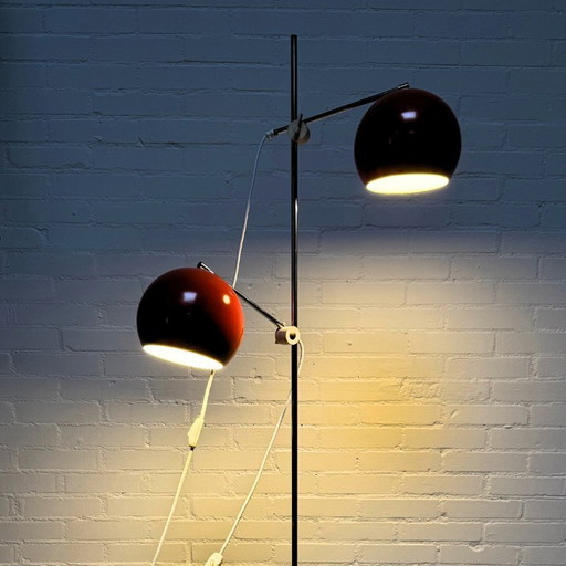 Dänische Vintage-Doppelaugen-Stehlampe aus den 1970er Jahren