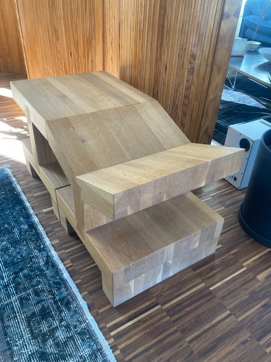 Image 1 of 2 rari tavolini laterali quadrati di piccole dimensioni della Gelderland – in rovere massello, design di Roderick Vos