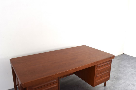 Image 1 of Danish Teak Freestanding Desk by Ib Kofod-Larsen for Faarup Møbelfabrik, 1960s