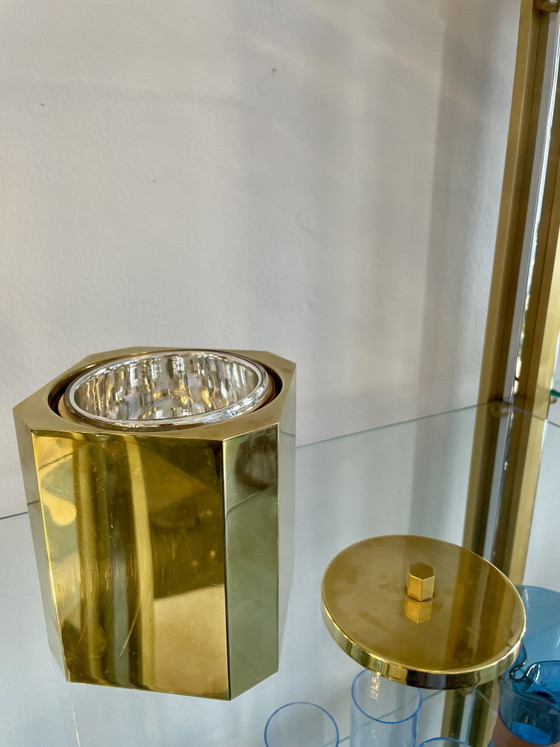 Image 1 of Elegante handgemaakte ijsblokjesvorm/ijsemmer, Italië 1970