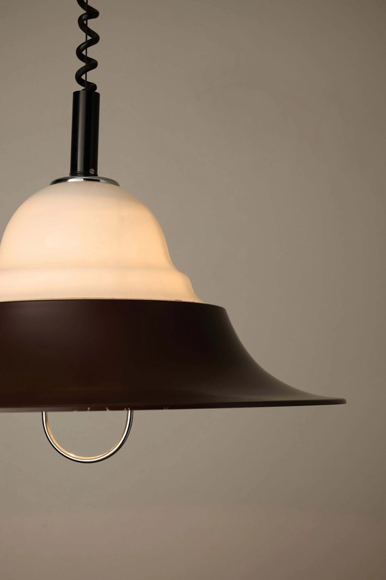 Brown and Opal Glass Model 7565 Adjustable Pull-Down Lamp by Cosack, Cosack Leuchten, Ceiling lights, Chrome (photo 4 of 6)