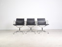 Original 3x Vitra Charles & Ray Eames Chair EA 108 Leather Black