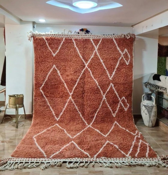 Image 1 of Beni Ouarain Teppich Wolle Terracota und Geometrische Muster 300x200cm