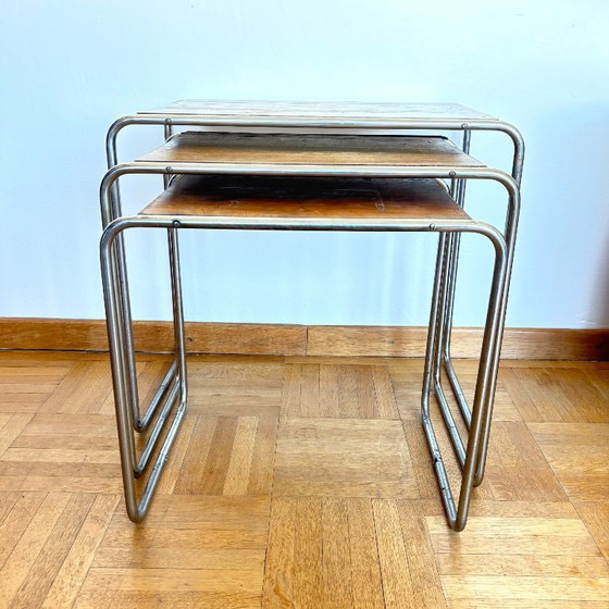 Functionalistische geneste tabellen B9 – Bijzettafels, Metal, Wood (photo 8 of 11)