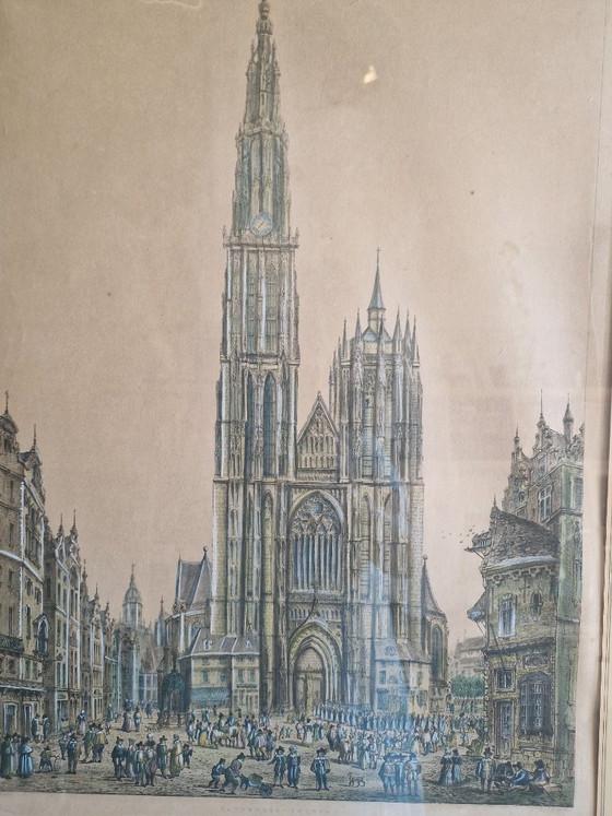 Old Engraving – Antwerp Cathedral – John Coney – Photo frames, Other (photo 3 of 6)