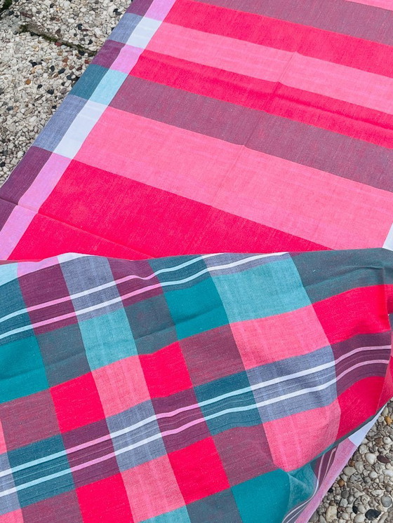 Image 1 of Red vintage tablecloth