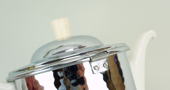 Image 1 of Cafetera térmica art déco de porcelana y metal de la década de 1930 de Thermisol Thomas