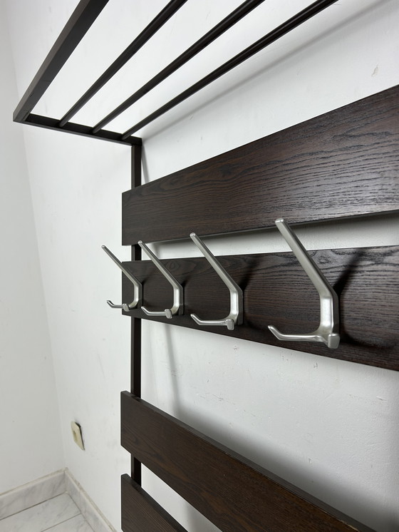Image 1 of Vintage wall coat rack with mirror and hat rack