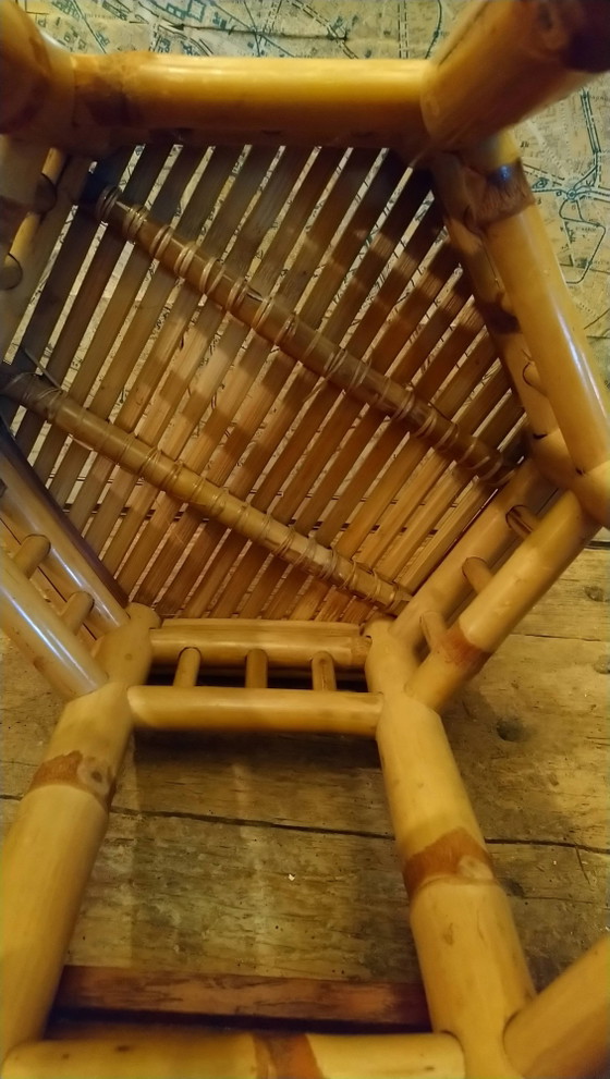 Beistelltisch, Hocker, Bambus-Pflanzenständer – Beistelltische, Bamboo, Vintage (photo 7 of 13)