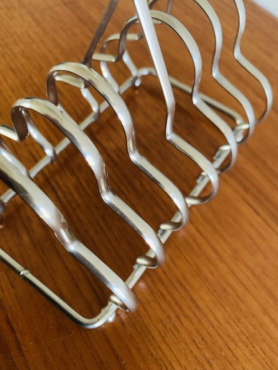 Image 1 of Porta toast Art Déco, placcato argento, per 6 fette, anni '30