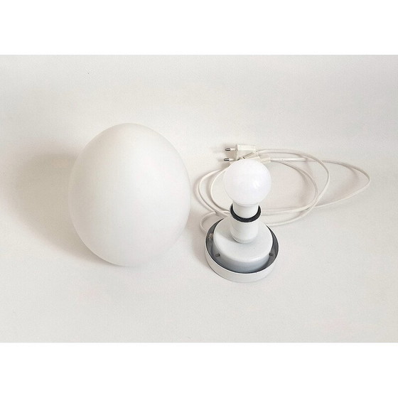 Image 1 of Vintage egg lamp in white opaline, 1970