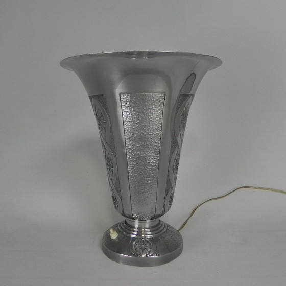Image 1 of Art-Deco-Tischleuchte aus Aluminium, Stehleuchte, 1930er Jahre