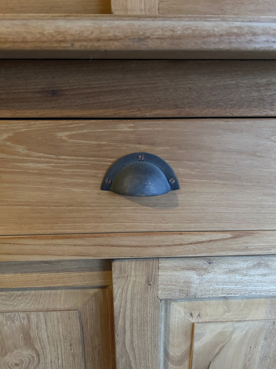 Image 1 of Vetrina in legno di teak composta da 2 parti