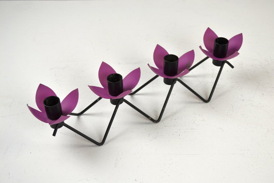 Image 1 of Candelabro Mid-Century Modern disegnato da Gunnar Ander per Ystad-Metall, Svezia, anni '50