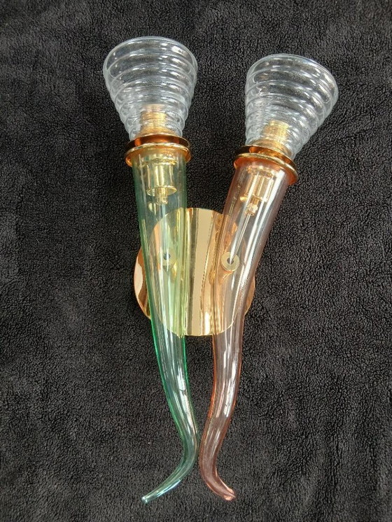 Image 1 of Lampada da parete in vetro disegnata da Giuseppe Righetto per Artemide Italia 1980