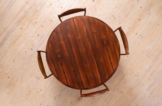 Image 1 of Torbjørn Afdal Darby eethoek met zes stoelen en uitschuifbare tafel, Noorwegen, jaren 60