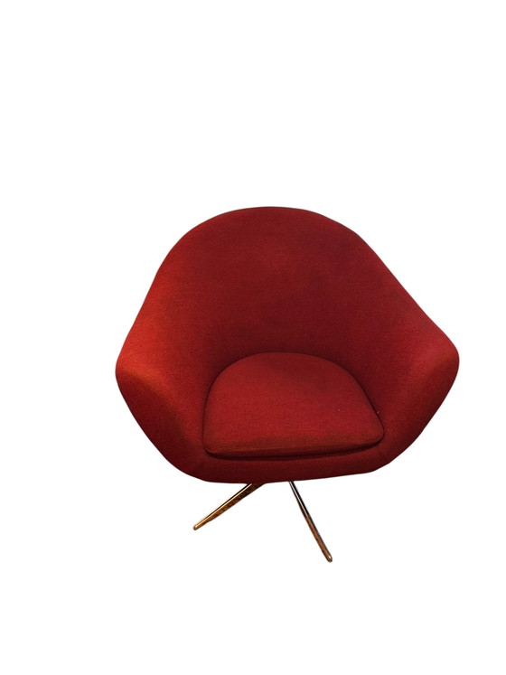 Coppia di Poltrone Girevoli Vintage – Metallo, Tessile (photo 2 of 5)