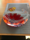 Rare! Large Rosenthal Andy Warhol glass bowl! Daisy! Flowers! Pop Art! Vibrant colors!