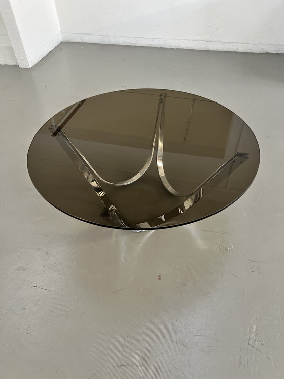 Image 1 of Model 2075 Werner Lindner for Bacher coffee table, chrome and glass