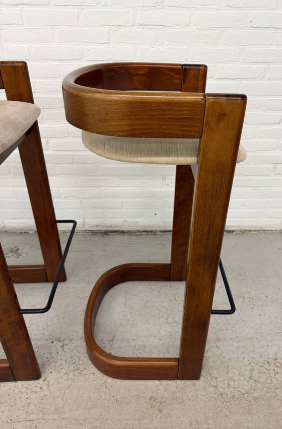 Image 1 of 3 sgabelli da bar vintage in stile Willy Rizzo