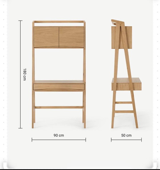 Image 1 of Scrivania in rovere francese con contenitore