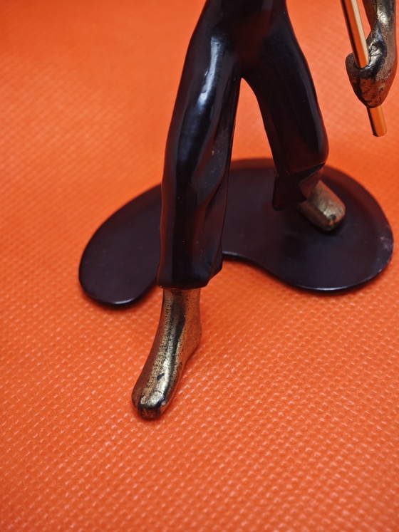 Termometro vintage in stile Rohac/Bosse a forma di statuetta. – Sculture, Brass (photo 3 of 15)