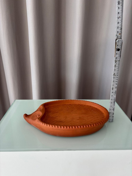 Piatto vintage in terracotta a forma di riccio per crescione, prodotto dalla B.A.F. Germania Ovest | Anni (photo 10 of 10)