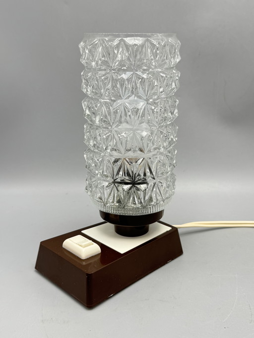 Vintage table lamp with glass shade (1970s style)