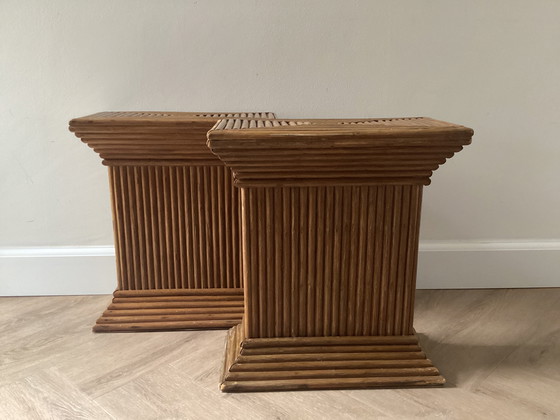 Image 1 of MESA AUXILIAR DE RATÁN ESTILO LÁPIZ GABRIELLE CRESPI