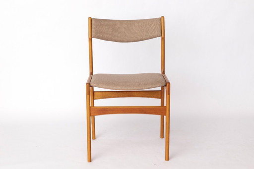 1 of 4 Vintage Danish Teak Dining Chair – 1960s, Reupholstered in Grey