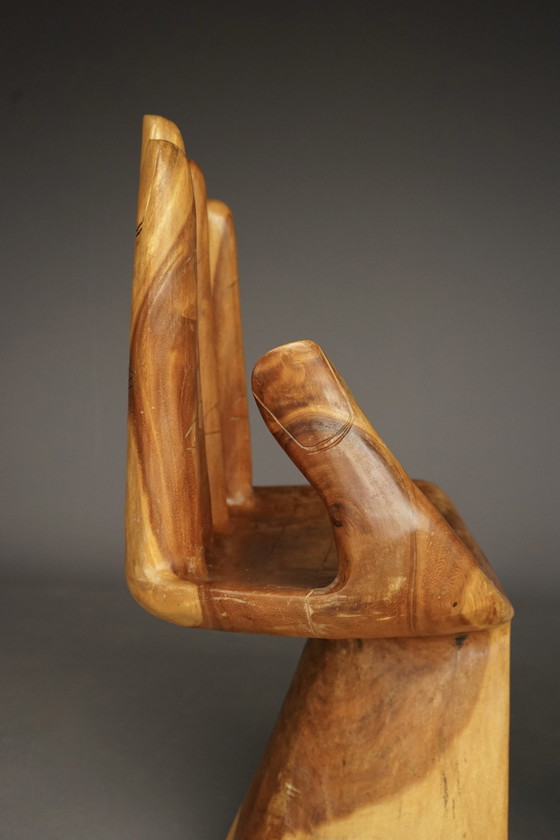 Image 1 of Vintage solid wood hand chairs, 1970s, set of 2