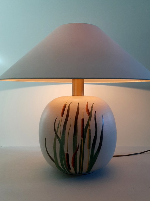 Lampada da tavolo in ceramica in stile Japandi di metà secolo