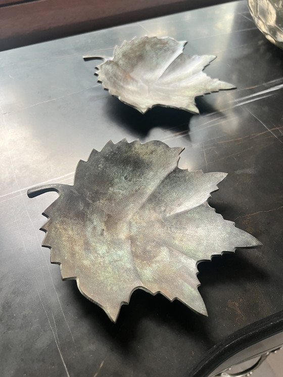 Image 1 of Dekoratives Tablett in Form eines Blattes (2 Stück)