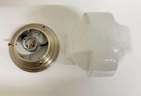 Image 1 of Lampada da soffitto GISO bianca a croce su supporto cromato