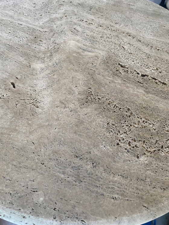 Image 1 of Solid Travertine Column Pedestal in Neoclassical style 29 inches