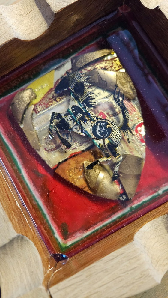 Image 1 of Exclusive Artequi "Ferrari Tribute" Ashtray – Handcrafted from Thin Oak & Epoxy – 1947 Heritage Edition