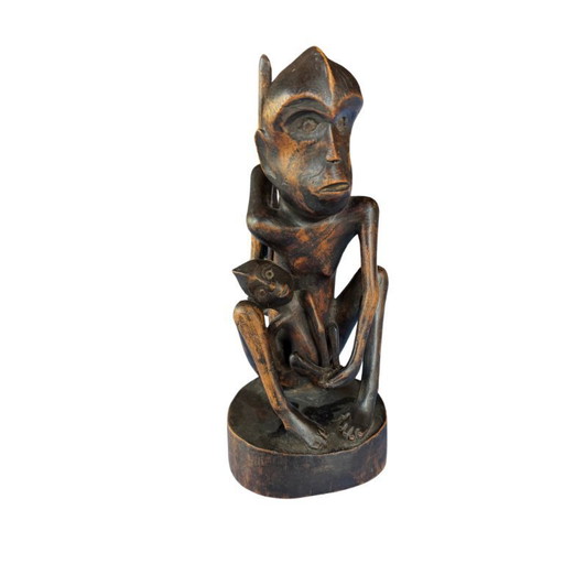 Sculpture tribale - Mère et enfant - style Sepik - Papouasie-Nouvelle-Guinée - ca. 1940-1960