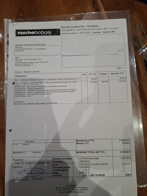 Image 1 of Fauteuil Bubble La Roche Bobois Techno 2D couleur curry