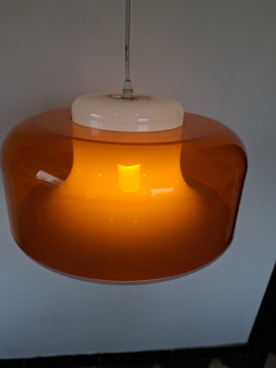 Image 1 of Massive Orange vintage space age pendant lamp
