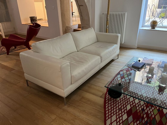 IKEA ARILD Modell Sofa, 3-5 Sitzer Sofas, Leder, Weiß (Foto 6 von 7)