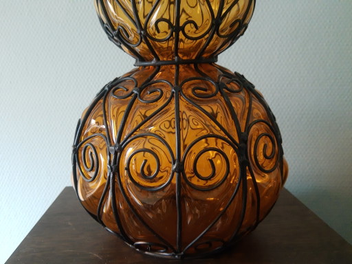 Amazing 60s one-of-a-kind brutalist hand-blown Murano/Venetian candlestick