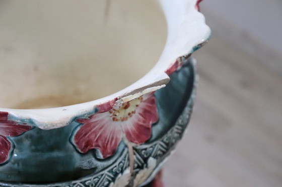 Image 1 of Vaso in ceramica Art Nouevau con colonna, Italia, inizio XX secolo