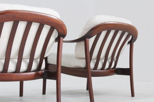 Ensemble de 2 fauteuils vintage danois du milieu du siècle, années 1960