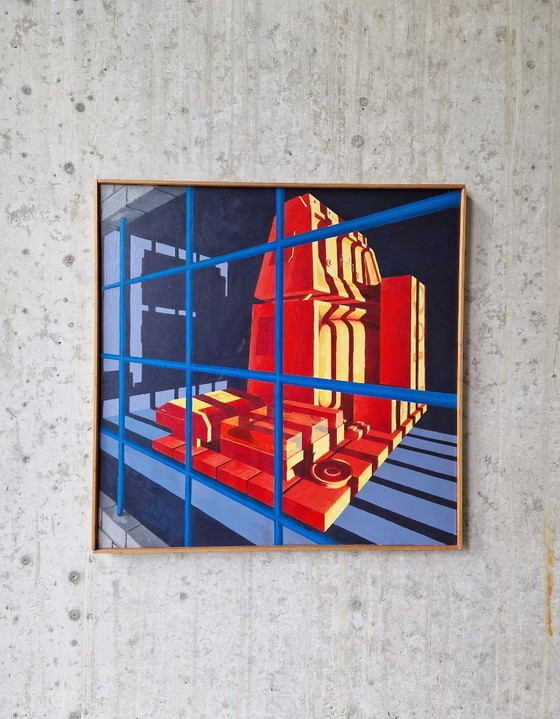 Image 1 of Ingelijst futuristisch schilderij op paneel, Nbrovsky 1989