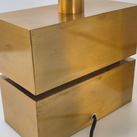 Image 1 of Pair of 1970s table lamps in brushed gold metal, 70s DLG Maison Charles, 1970s