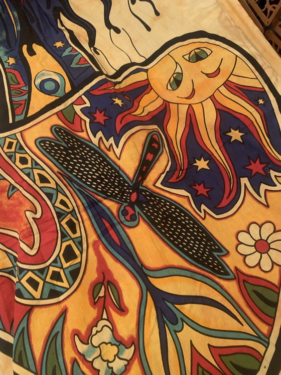 Psychedelische Indiase Wanddecoratie 210x234 cm, Katoen, Meerdere kleuren (foto 13 van 14)