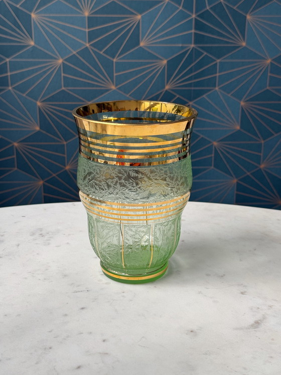 Image 1 of Art Deco “Ruby” Vase - by Paul Heller (signed) - De Rupel Boom, Belgium, ca. 1940s