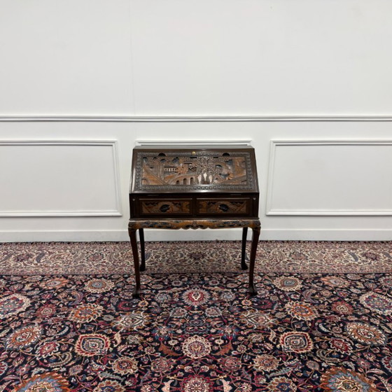 Scrittoio asiatico antico con intagli – Scrivanie, Wood (photo 3 of 12)