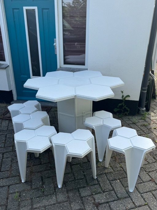 Jasp Hexagon Convertible Table and Chairs by Mensa
