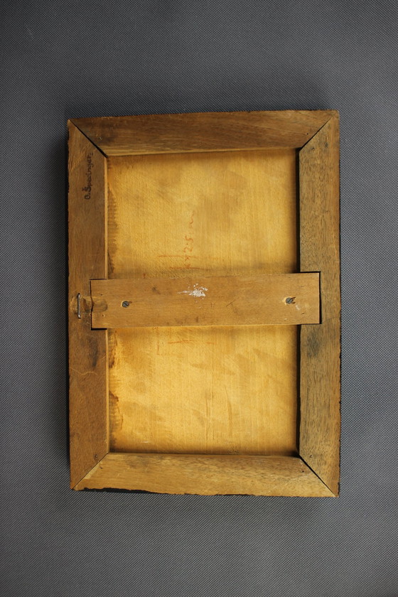 Image 1 of Mid-Century Woodwork of Horseracing by K. Zentner, Czechoslovakia, 1944